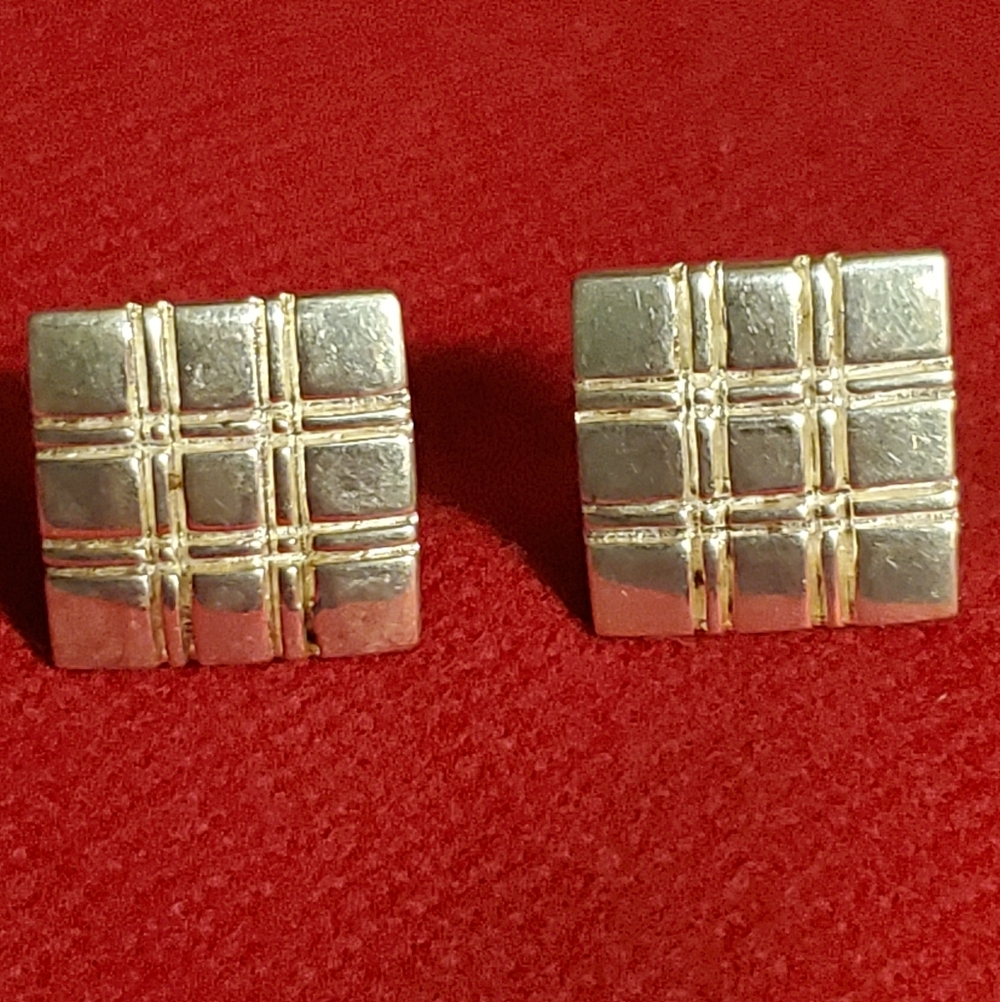 Mens Sterling Silver Cufflinks Vintage Solid Sterling